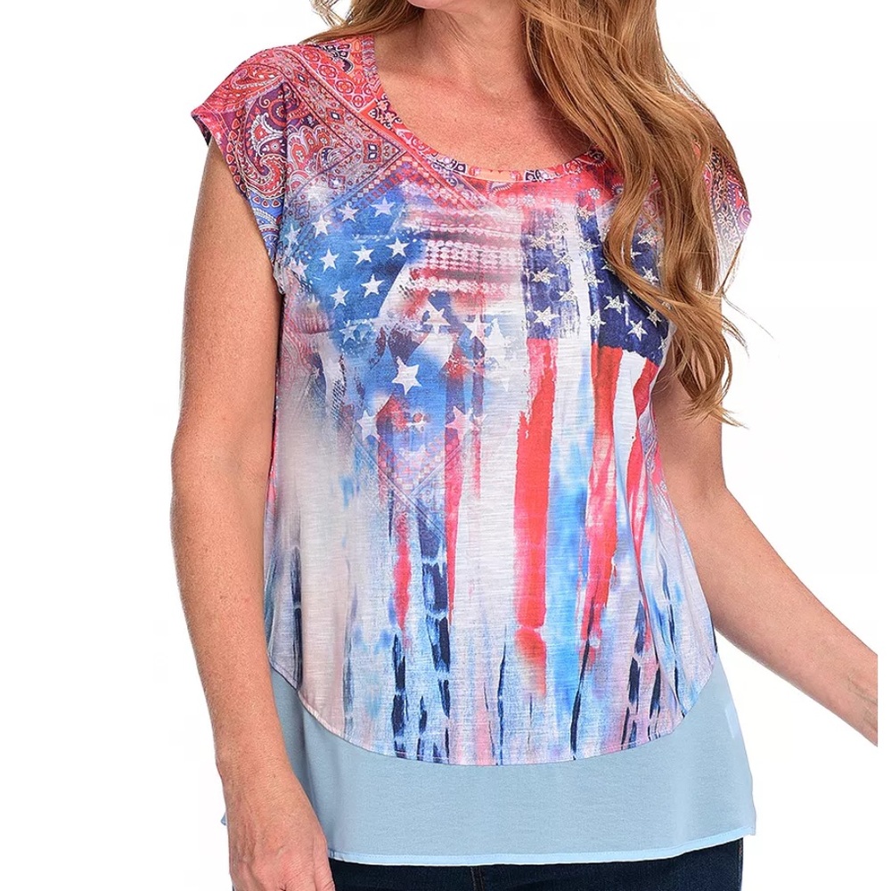 Women’s One World Patriotic‎ Top